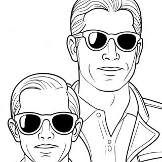 Stephen Sharer with Cool Sunglasses Coloring Page | Stephen Sharer coloring page