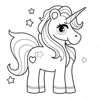 Cute Unicorn with Sparkles Coloring Page | Girly coloring page