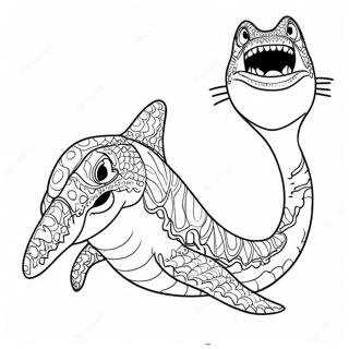 Mosasaurus Megalodon Coloring Page | Mosasaurus Megalodon coloring page