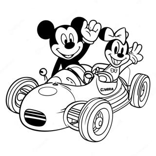 Pagina da Colorare di Topolino e i Corridori della Strada | pagina da colorare Mickey e i Corridori della Strada