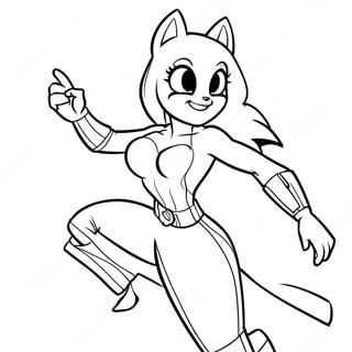 Rena Rouge in Heroic Pose Coloring Page | Rena Rouge coloring page