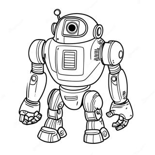 Futuristic Robot Coloring Page | Technology coloring page