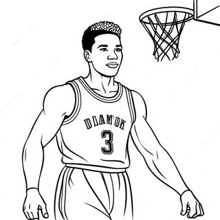 Slam Dunk Basketball Player Coloring Page | Slam Dunk coloring page