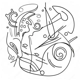 Kandinsky Abstract Shapes Coloring Page | Kandinsky coloring page