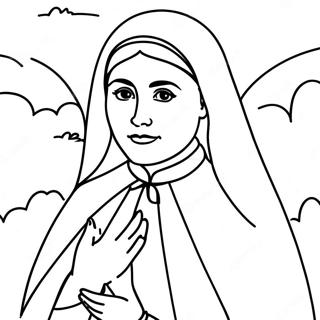Beautiful St Bernadette Coloring Page | St Bernadette coloring page