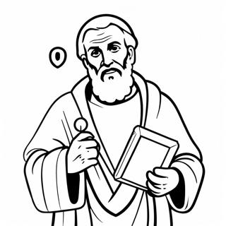 St Peter Holding Keys Coloring Page | St Peter coloring page