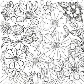 Delicate Flower Border Coloring Page | Simple Flower Border coloring page