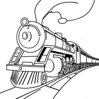 Magical Polar Express Train Coloring Page | Polar Express coloring page