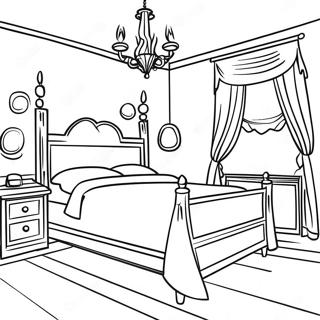 Dream Bedroom Coloring Page | Dream Bedroom coloring page