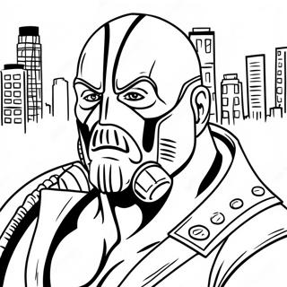 Bane in Gotham City Coloring Page | Bane coloring page