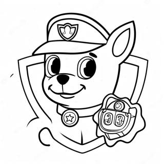 Buntes Paw Patrol Abzeichen Ausmalbild | Paw Patrol Abzeichen Ausmalbild