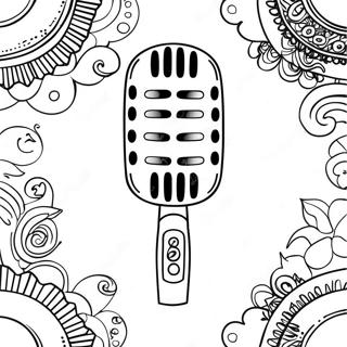 Vintage Microphone Coloring Page | Microphone coloring page