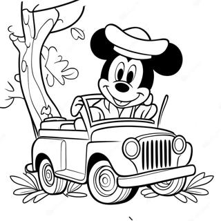 Mickey Mouse Safari Adventure Coloring Page | Mickey Mouse Safari coloring page