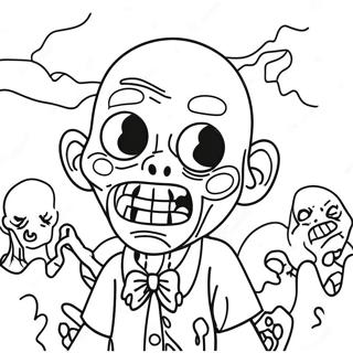 Creepy Zombie Among Us Coloring Page | Zombie Among Us coloring page