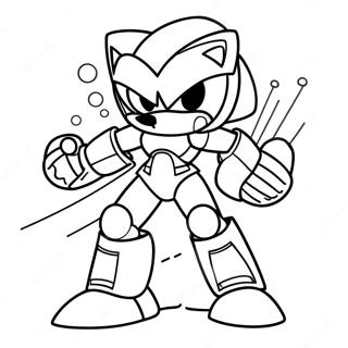 Metal Sonic in Action Coloring Page | Metal Sonic coloring page
