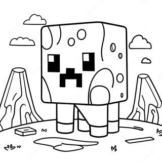Cute Minecraft Slime Coloring Page | Minecraft Slime coloring page