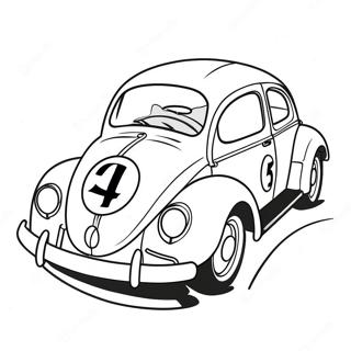 Herbie Driving Fast Coloring Page | Herbie coloring page
