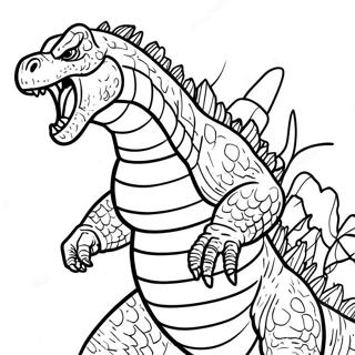 Godzilla 2000 Roaring Coloring Page | Godzilla 2000 coloring page