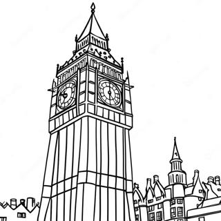 Big Ben Tower Coloring Page | UK coloring page
