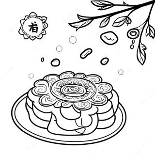 Mooncake Festival Coloring Page | Mooncake coloring page