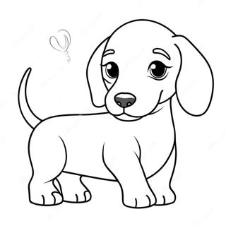 Dachshund Puppy Coloring Page | Dachshund coloring page