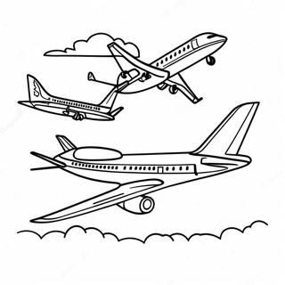United Airlines Airplane in Flight Coloring Page | United Airlines coloring page