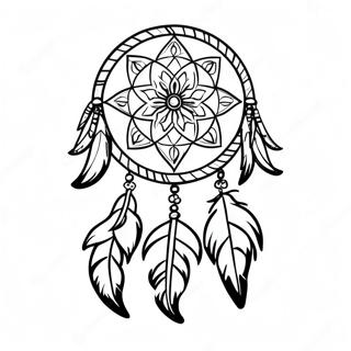 Native American Dreamcatcher Coloring Page | Native American for Adults coloring page