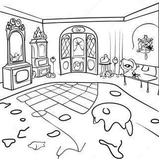 Spooky Halloween Dance Floor Coloring Page | Halloween Dance coloring page