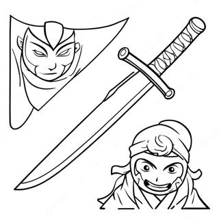 Ninja Sword Coloring Page | Ninja Sword coloring page