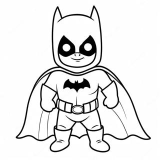 Baby Batman in Cute Costume Coloring Page | Baby Batman coloring page
