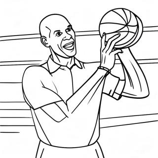 Kareem Abdul Jabbar actionbild färgläggningssida | Kareem Abdul Jabbar målarbild
