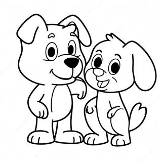 Bluey and Bingo Heartwarming Coloring Page | Bluey Valentine coloring page