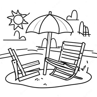 Sunny Beach Safety Coloring Page | Summer Safety coloring page