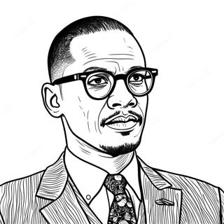 Malcolm X Portrait Coloring Page | Malcolm X coloring page
