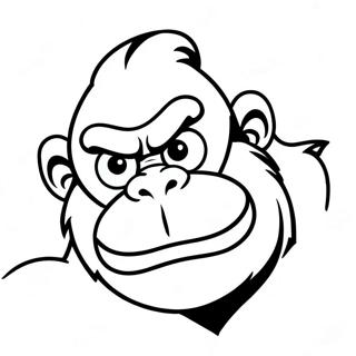 Angry Cranky Kong Coloring Page | Cranky Kong coloring page