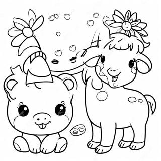 Fun Open Coloring Page with Animals | Open coloring page