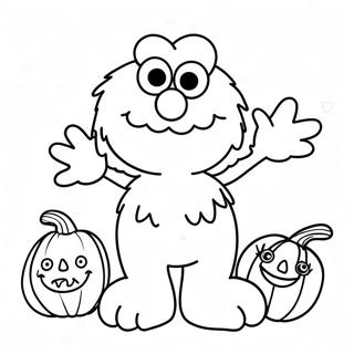 Elmo Halloween Coloring Page | Elmo Halloween coloring page
