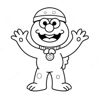Elmo in a Spooky Costume Coloring Page | Elmo Halloween coloring page