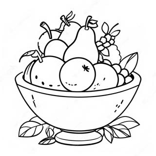 Still Life Fruit Bowl Coloring Page | Still Life coloring page