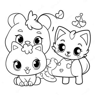 Cute Jewelpet Friends Coloring Page | Jewelpet coloring page
