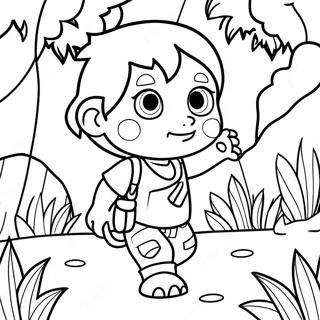 Adventurous Diego Exploring Jungle Coloring Page | Diego coloring page