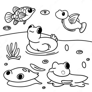 Pond Animals Coloring Page | Pond Animals coloring page