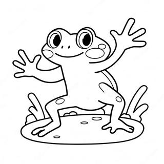 Cute Frog Jumping Coloring Page | Pond Animals coloring page