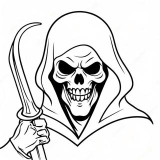 Scary Demon Grim Reaper Coloring Page | Demon Grim Reaper coloring page