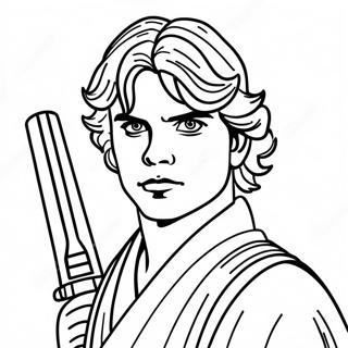 Anakin Skywalker Jedi Knight Coloring Page | Anakin vs Obi Wan coloring page
