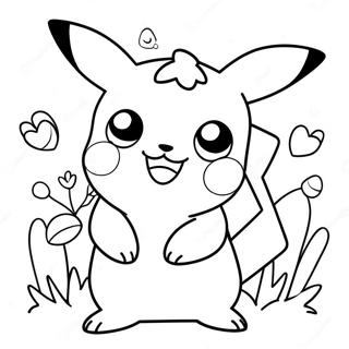 Cute Girl Pikachu Coloring Page | Girl Pikachu coloring page