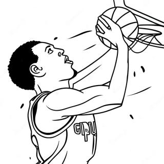 Spurs Basketball Player Dunking Coloring Page | Spurs coloring page