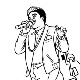 Kodak Black Performing on Stage Coloring Page | Kodak Black coloring page