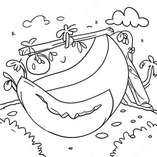 Melon Playground Adventure Scene Coloring Page | Melon Playground coloring page