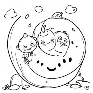 Colorful Melon Playground Characters Coloring Page | Melon Playground coloring page